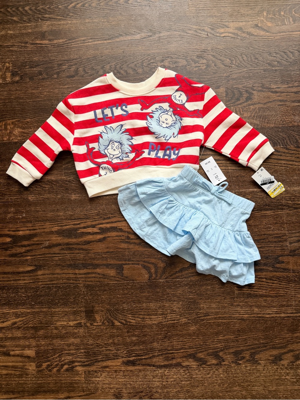 Dr. Seuss Thing 1 & Thing 2 Toddler Girls Striped Sweatshirt & Skirt